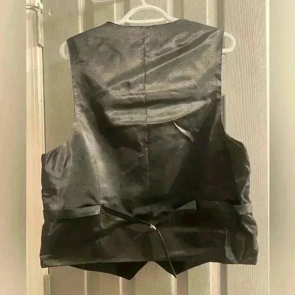 Vinci Philosophy black evening formal wedding vest & jacket with raised design - Picture 16 of 16